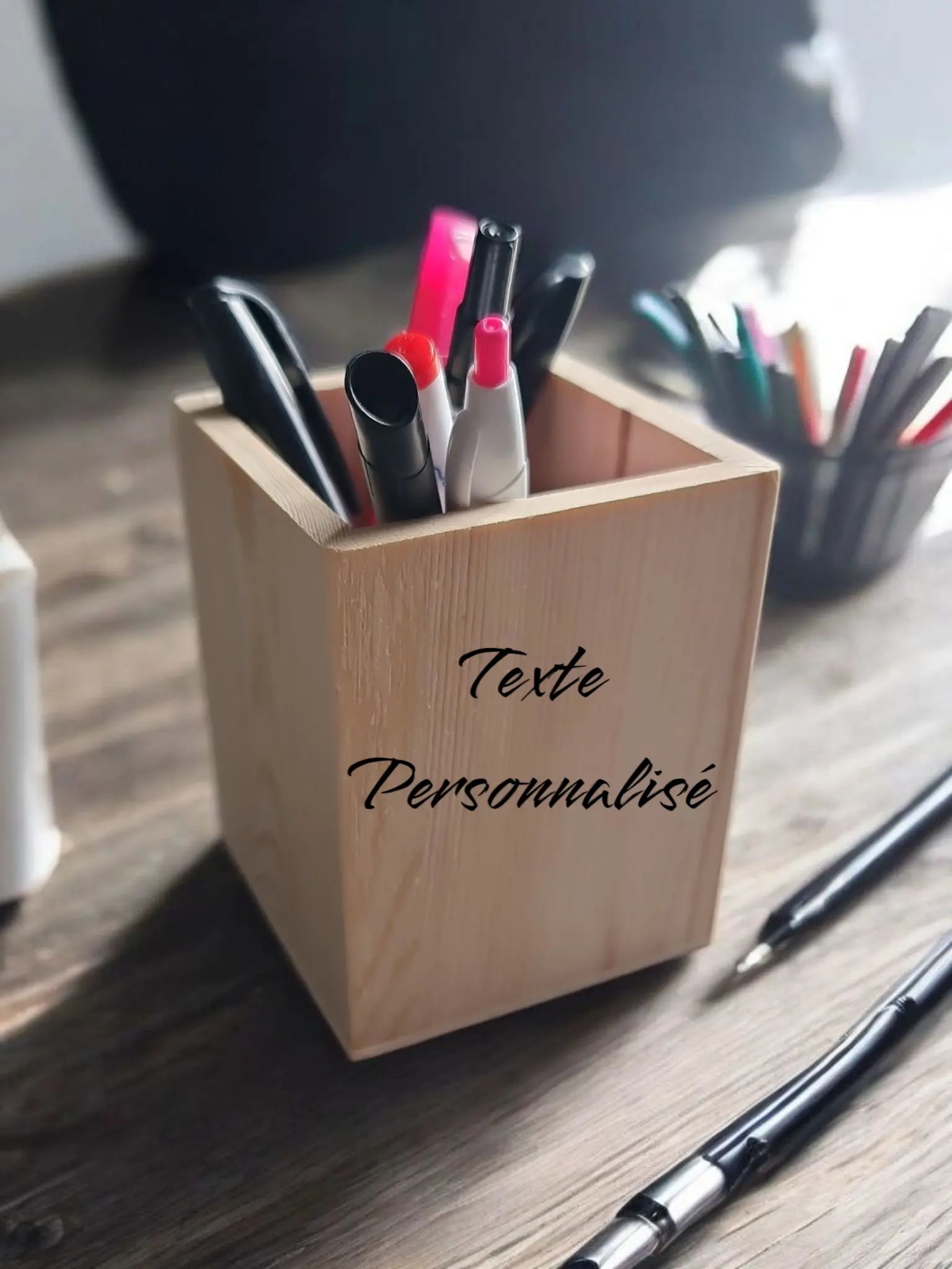 Porte-crayon en bois personnalisable - l'AtelierPerso.ch